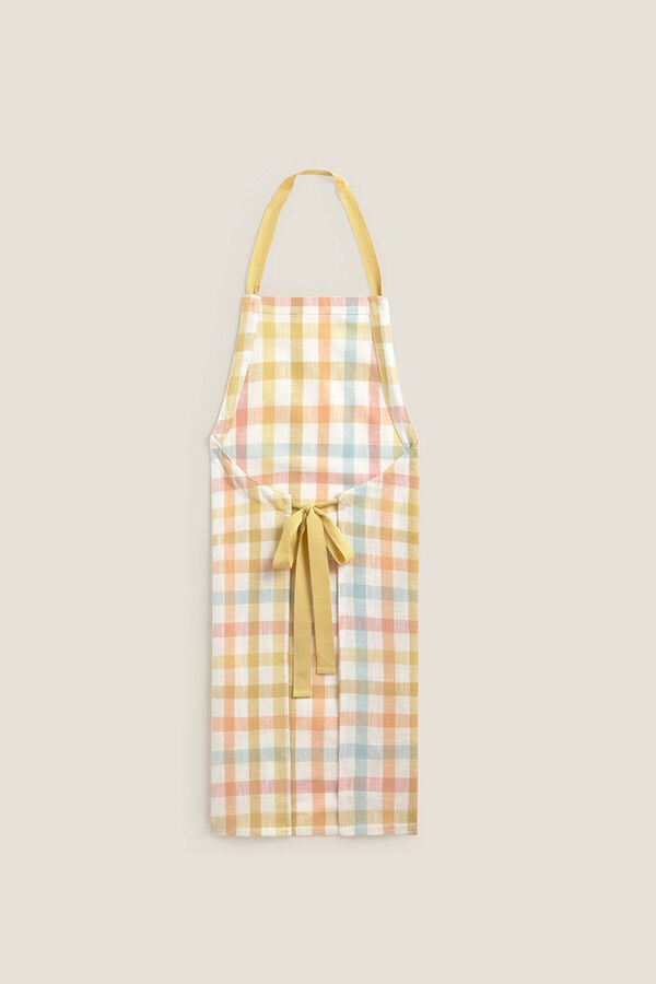 Textura Checkered cotton apron printed