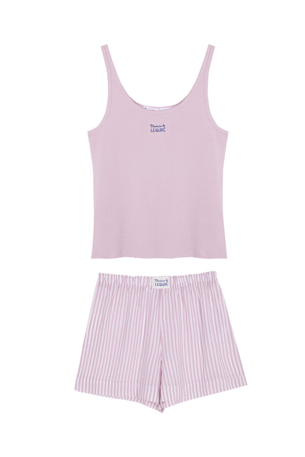 Womensecret Pink striped short vest pyjamas pink