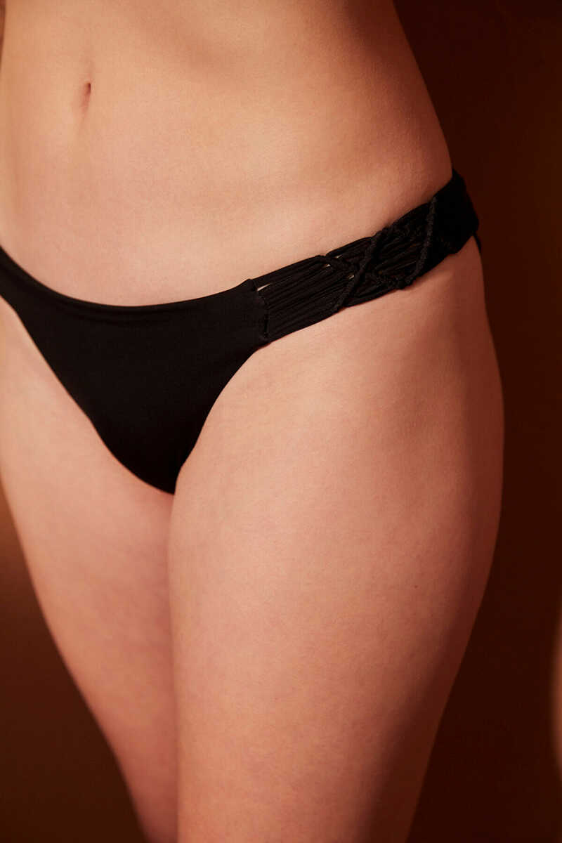 Womensecret Basic Macrame Bikini Bottom black