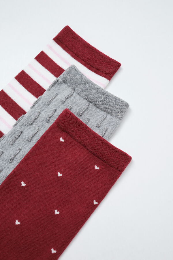 Women'secret Red Snoopy 3-pack long socks brown