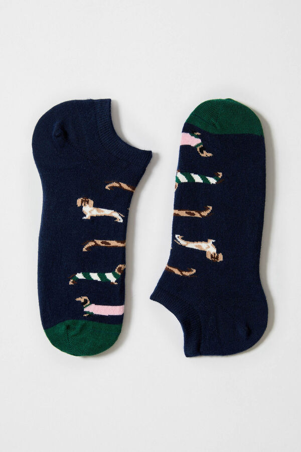 Besocks Calcetines tobilleros perro salchicha azul