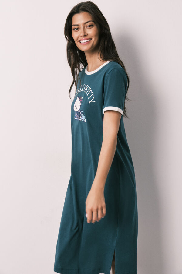 Women'secret Nuisette Hello Kitty en coton verte vert