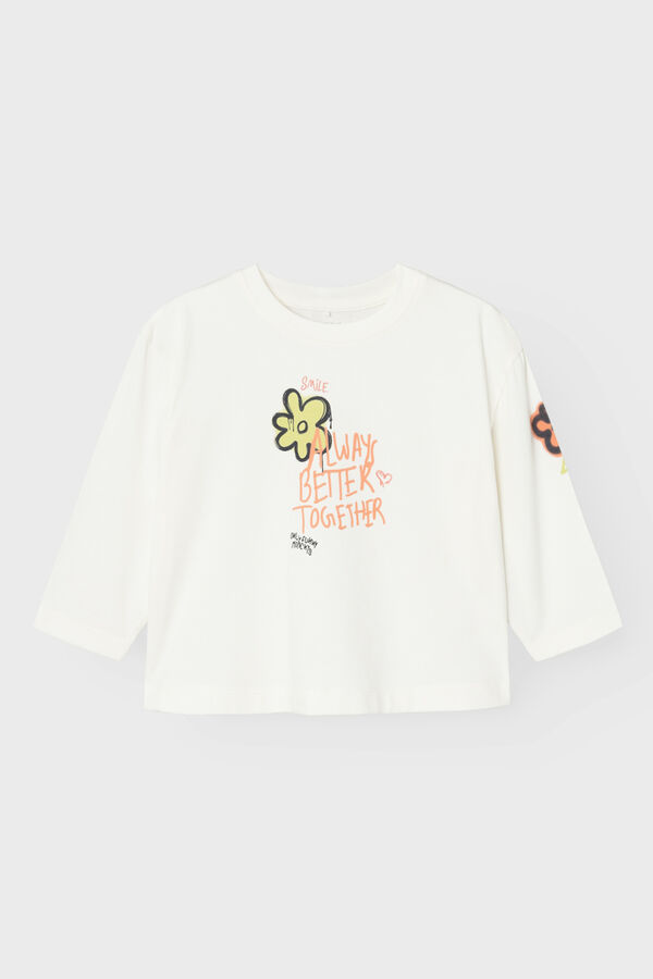 Name it Blumenm&auml;dchen-T-Shirt Wei&szlig;