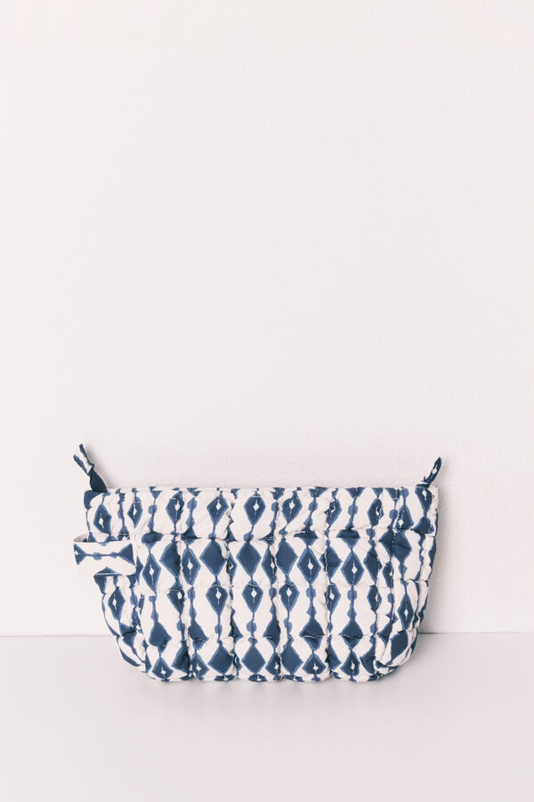 Women'secret Blue printed puffer vanity case white