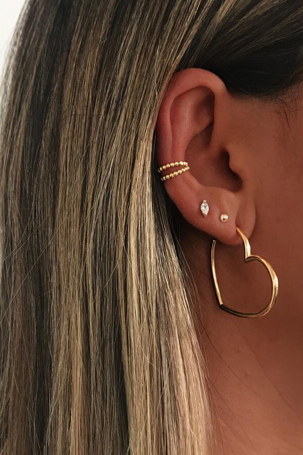 Womensecret Cuore gold-plated hoop earrings Žuta