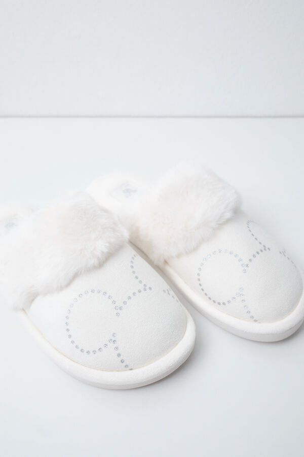 Women'secret Pantoufles en fourrure Mickey beige