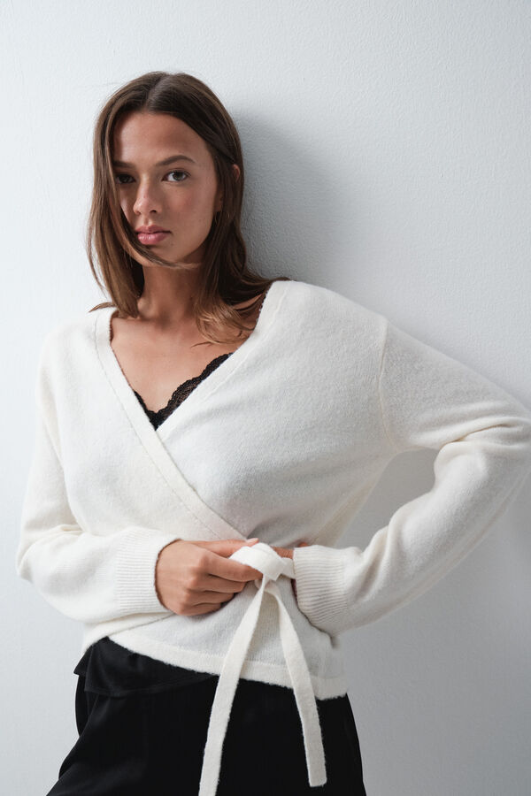 Women'secret Ballet wrap cardigan robe beige