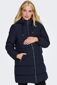 Womensecret Long hooded maternity coat blue