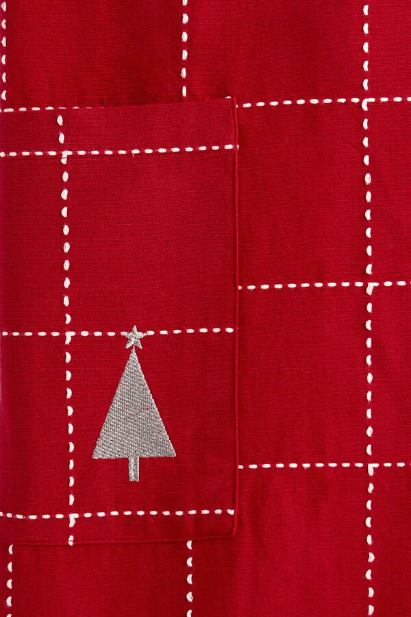 Textura Delantal cruzado cuadros rojo