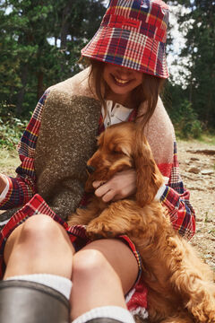 Womensecret Reversible checked bucket hat printed