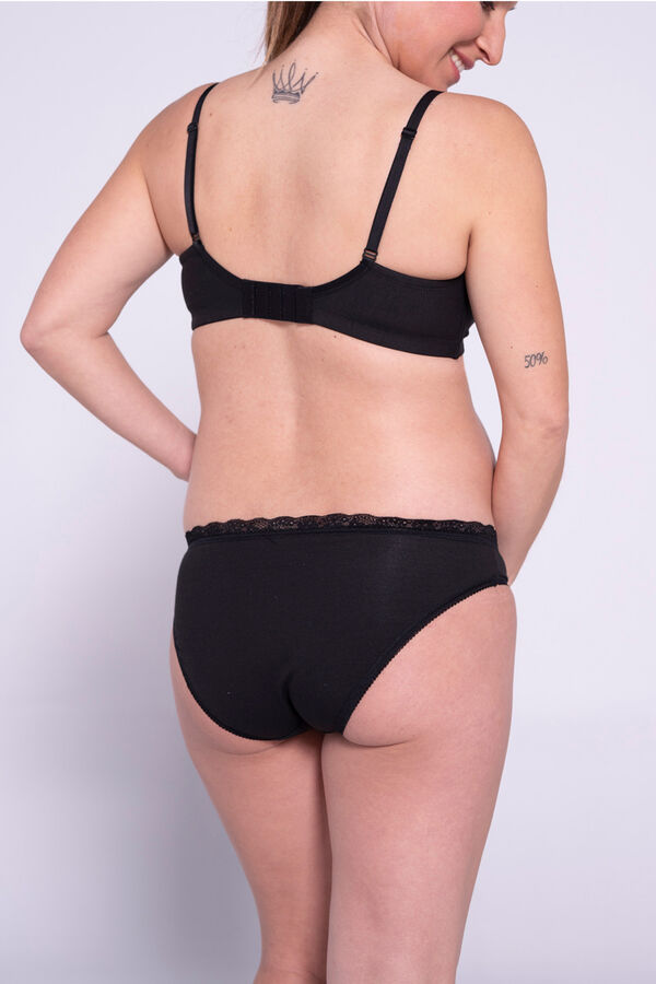 Ohma! Basic nursing cotton panty black