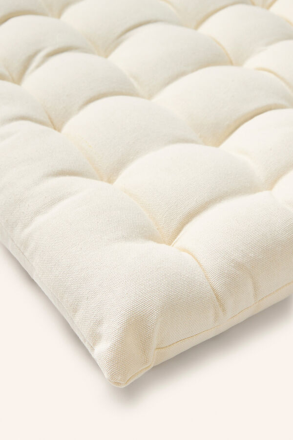 Calma House Coxim de banco de algod&atilde;o bege lav&aacute;vel gavema bege