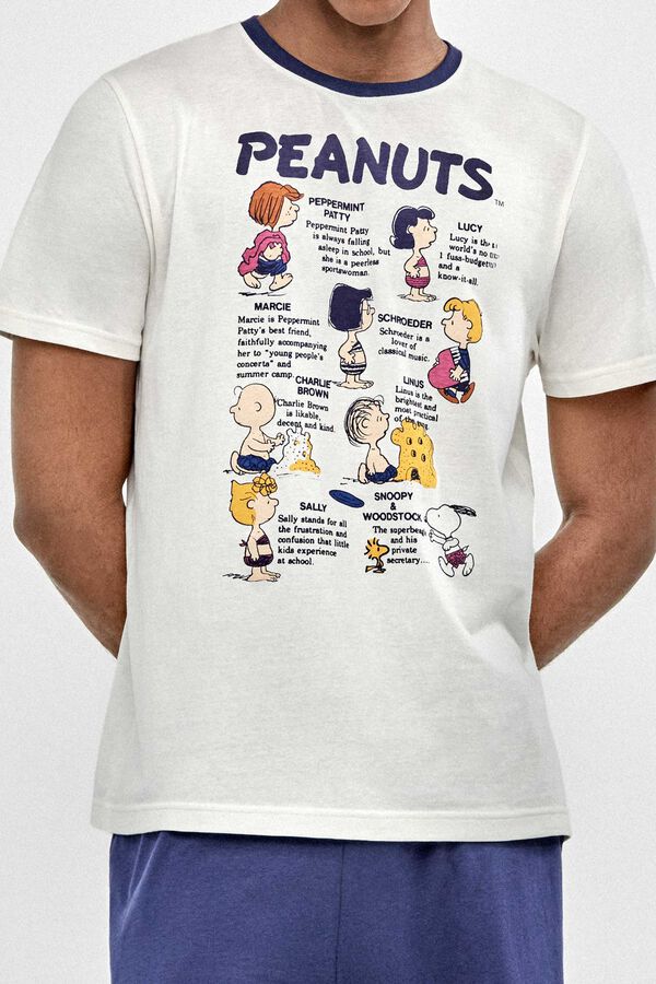 Gisela Pijama de homem estampado Peanuts bege