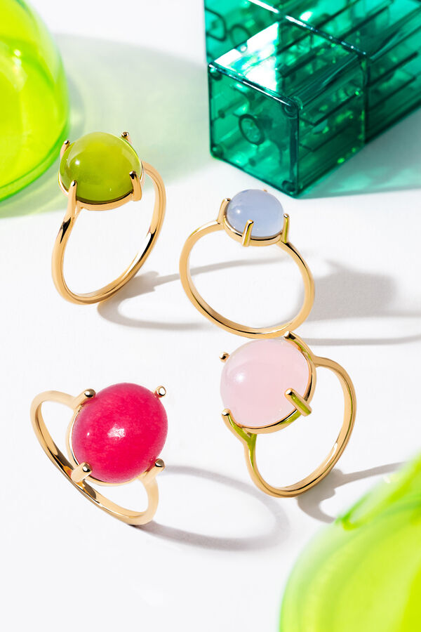 Singularu Celebrate Pink Gold Plated Ring estampado