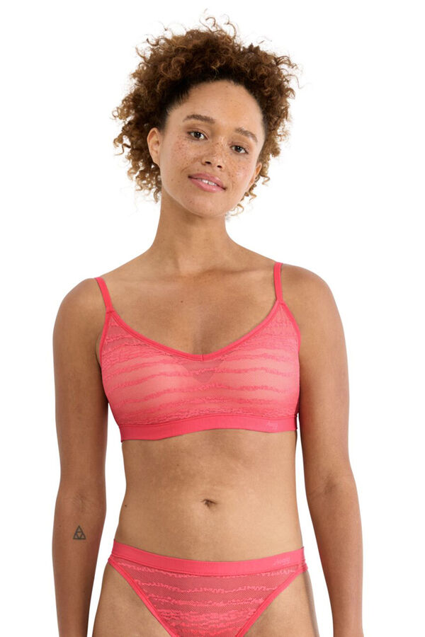 Sloggi Lace non-wired padded bra pink