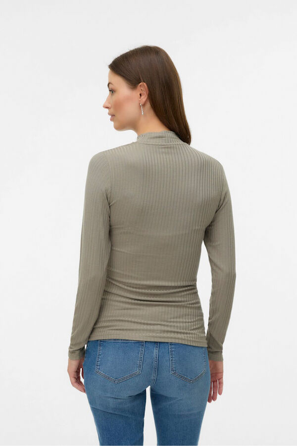 Mamalicious Top de cuello alto maternity y lactancia  marr&oacute;n