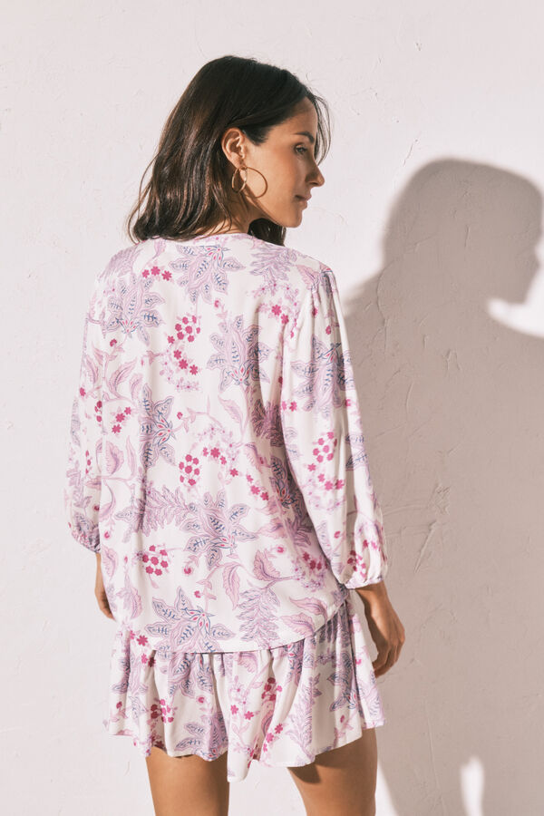 Women'secret Printed skirt and camisole set white