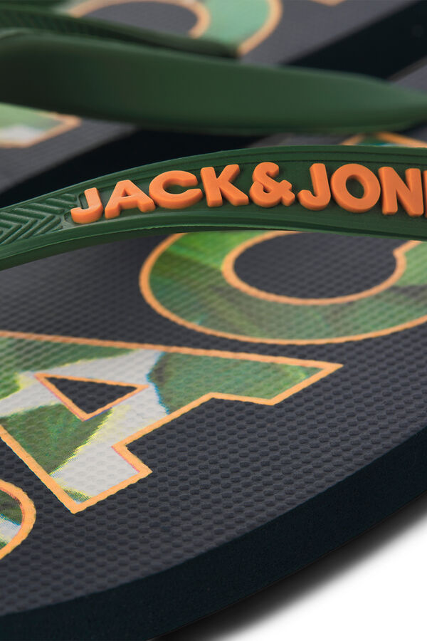 Jack & Jones Tongs &agrave; entre-doigts semelle en caoutchouc bleu