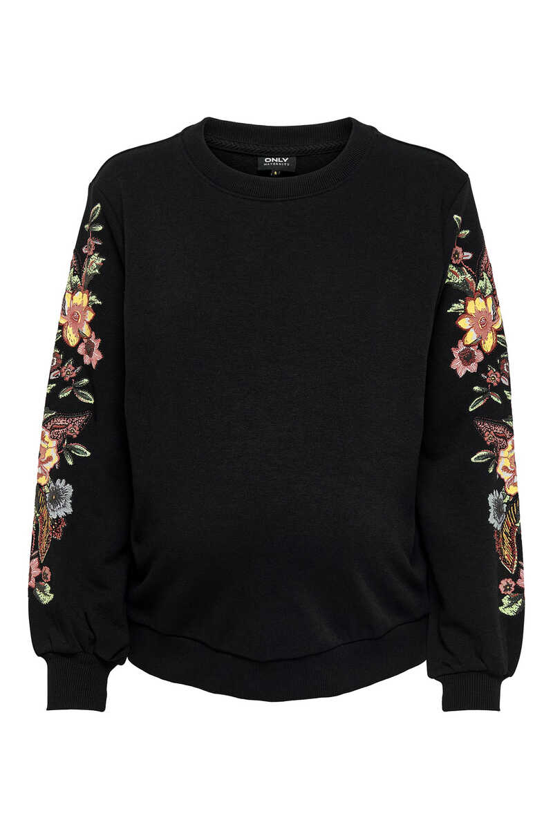 Womensecret Embroidered maternity sweatshirt noir