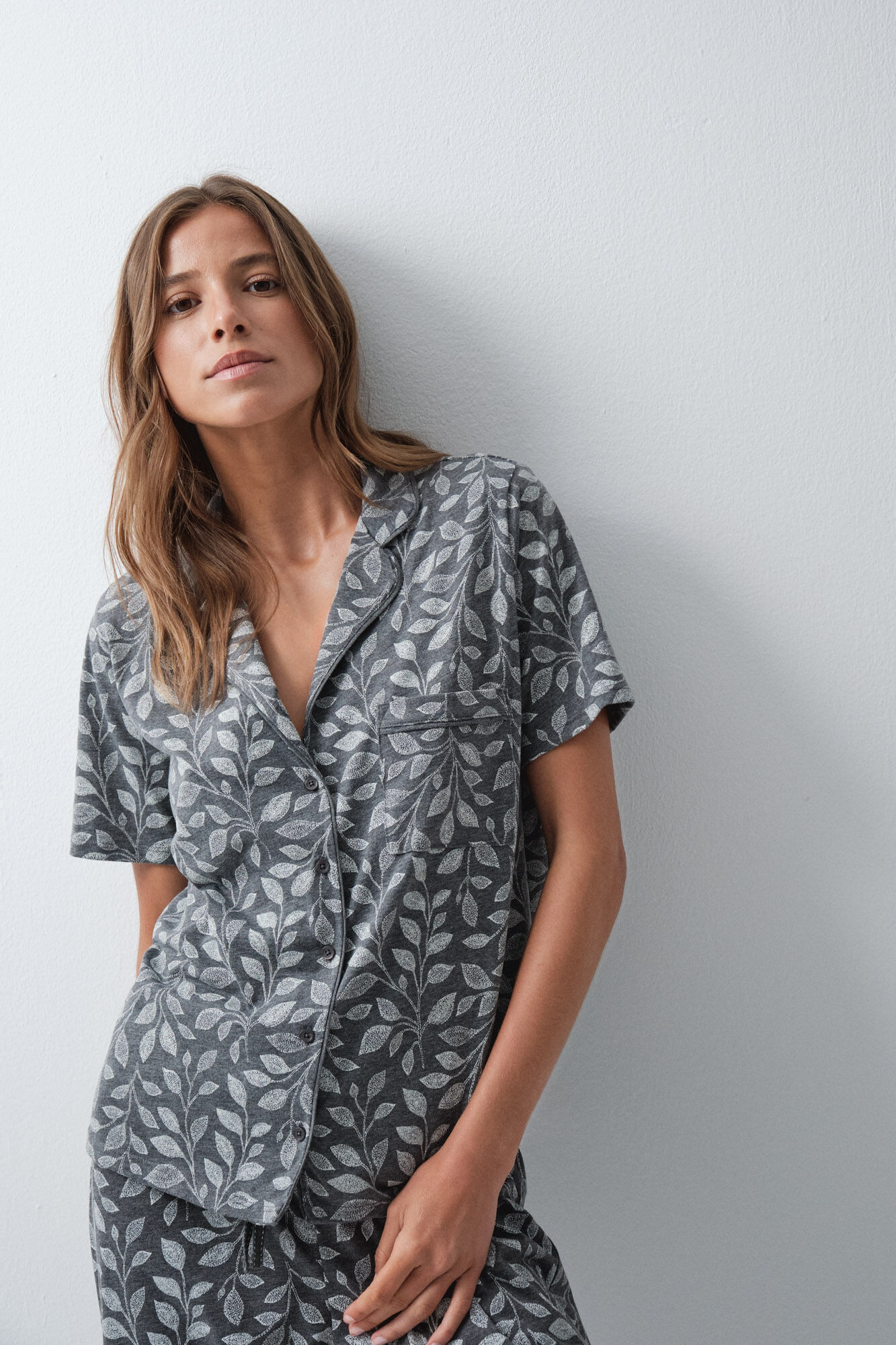 Women'secret Pyjama long chemise &agrave; feuilles