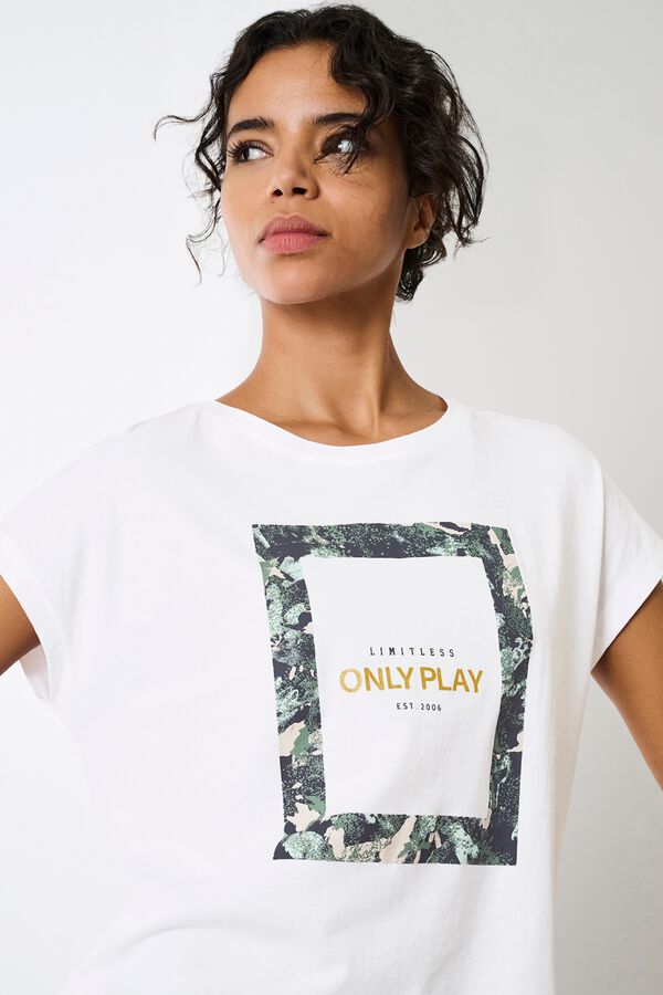 Only Play Camiseta algod&oacute;n org&aacute;nico manga corta. blanco