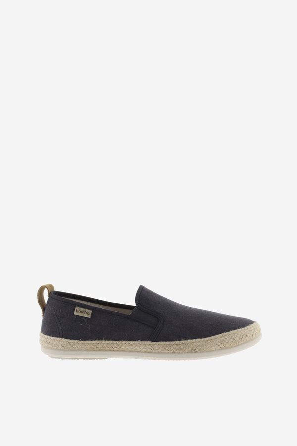 Victoria Espadrilles en toile de coton lav&eacute;e bleu