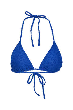 Womensecret Triangle bikini top. Double texture. bleu