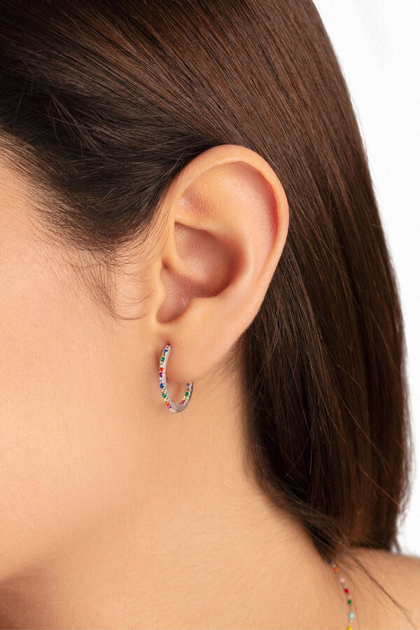 Singularu Pendientes Gleam Colors Plata gris