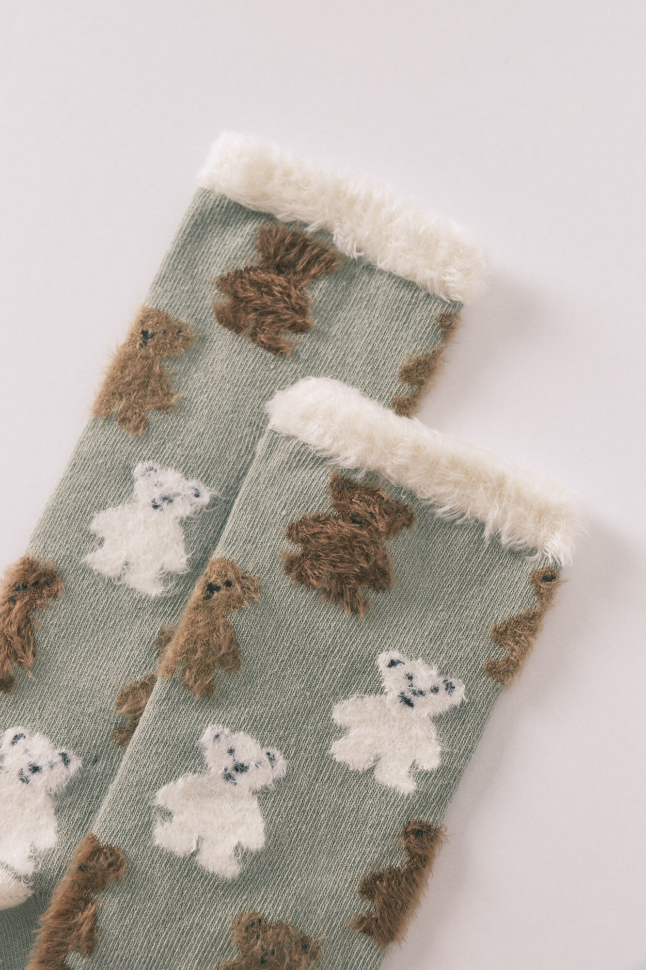 Women'secret Long socks with fur textured bear print