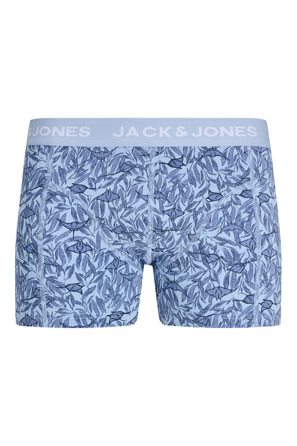 Jack & Jones Pack 3 b&oacute;xer combinado estampado azul