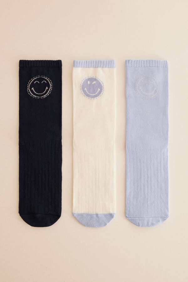 Womensecret Pack 3 calcetines largos algodón SmileyWorld ® estampado