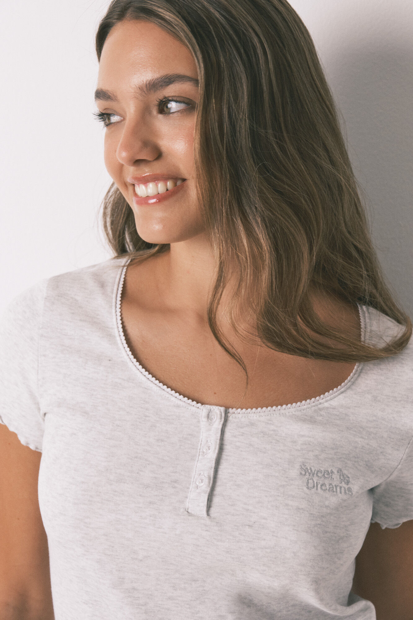 Women'secret Gray cotton short sleeve T-shirt 