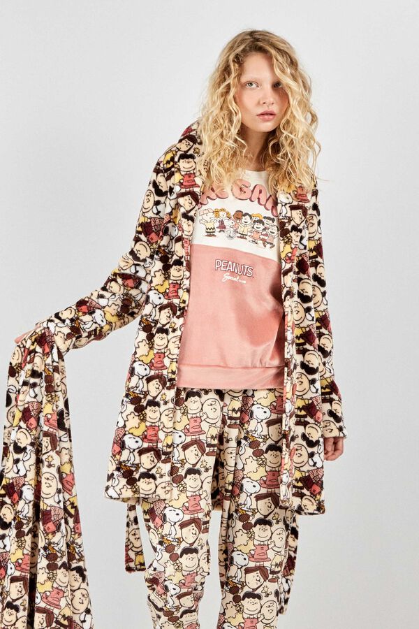 Gisela Snoopy print button-up robe Wei&szlig;