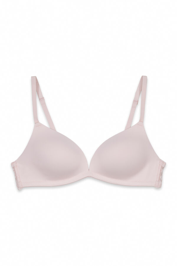 Women'secret Pink lace triangle padded bra CHARMING pink