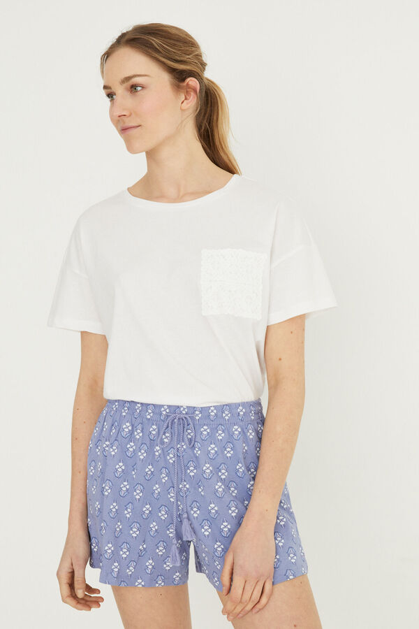 Womensecret Short 100% cotton pyjamas white top Bijela