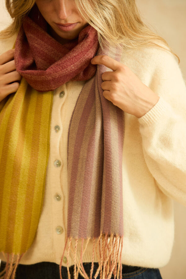 Calma House Bufanda a rayas Shima estampado