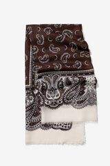 Vilanova Len&ccedil;o quadrado estampado paisley azul