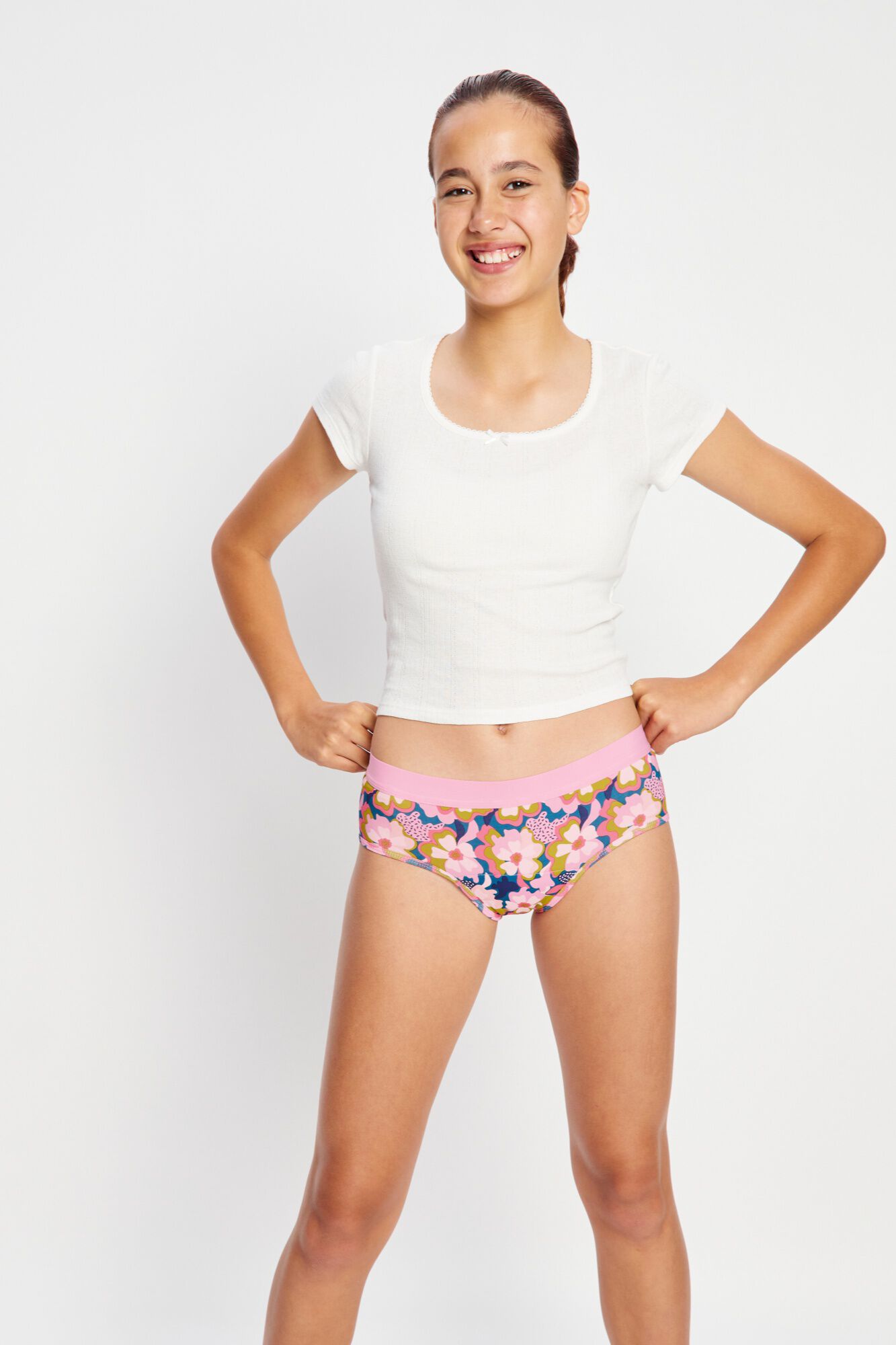 Modibodi Boyleg Menstrual Teen Algod&oacute;n Org&aacute;nico Flujo Abundante Pink