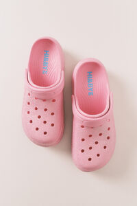 HI&BYE Bright pink rubber platform clog