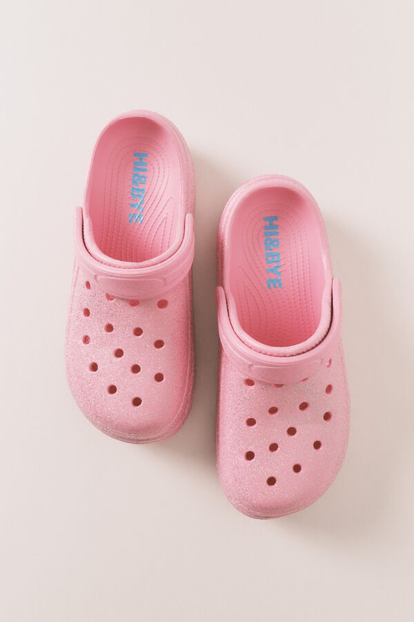 HI&BYE Bright pink rubber platform clog pink