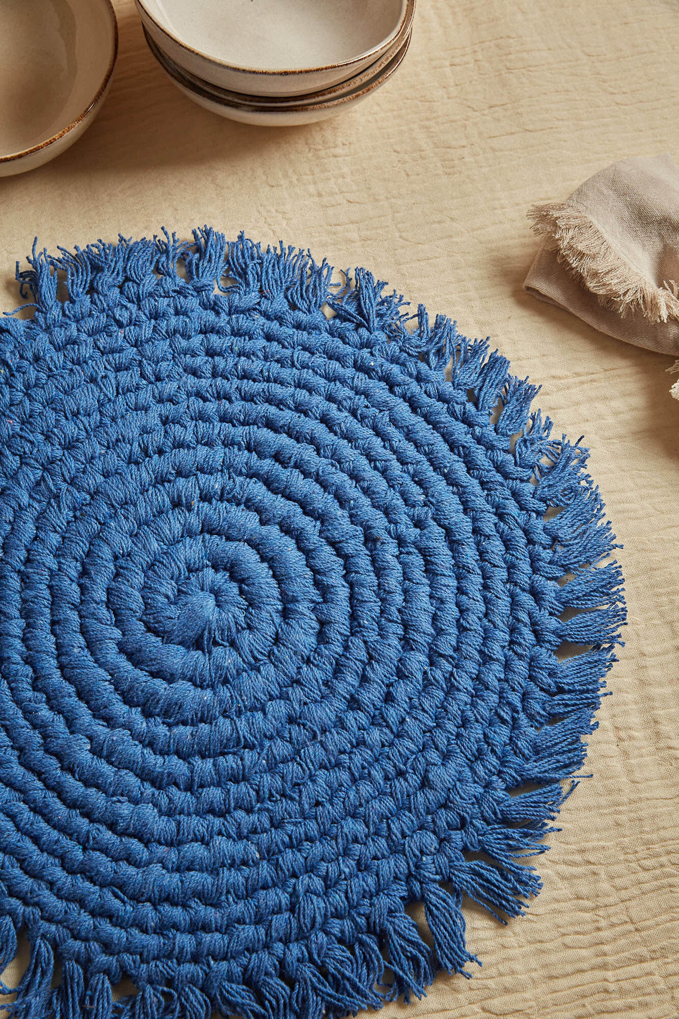 Calma House Tischsets Vera Durchmesser 38 Blau