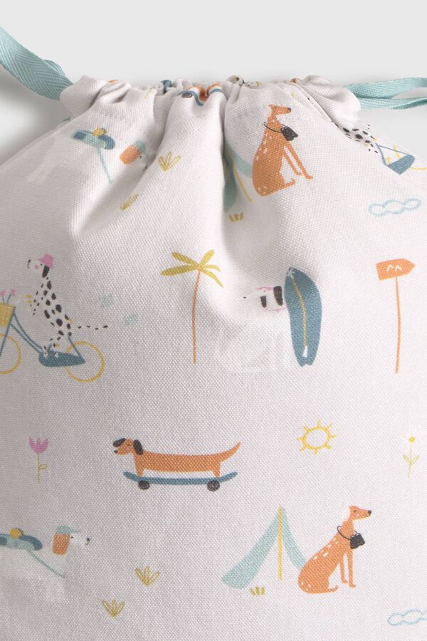 Textura Bolsa algod&oacute;n perros estampado