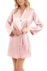 Ivette Bridal Bata corta sat&eacute;n b&aacute;sica rosa