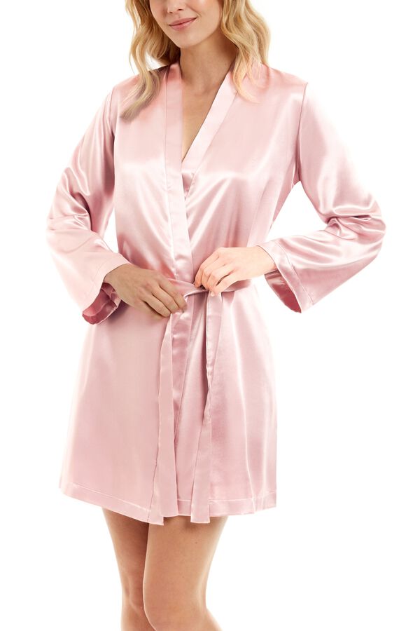 Ivette Bridal Bata corta sat&eacute;n b&aacute;sica rosa