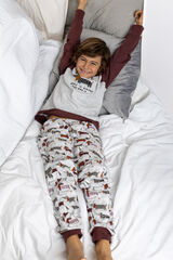 Admas Pijama infantil largo perro salchicha marr&oacute;n