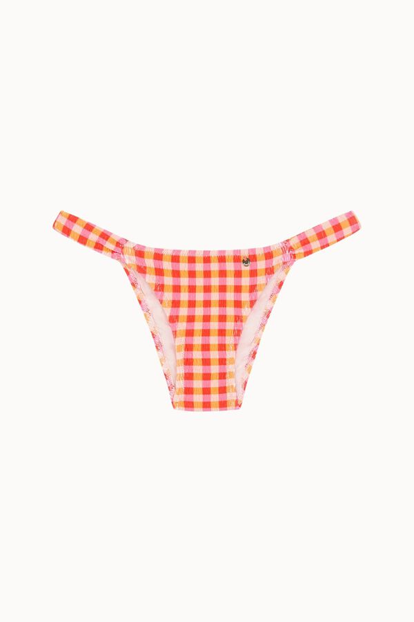 Bohodot Gingham print Brazilian bikini bottoms printed
