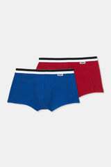 DIM Pacote de 2 boxers masculinos de algod&atilde;o el&aacute;stico vermelho