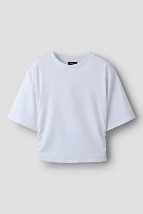 Lmtd Camiseta manga corta detalle fruncido lateral blanco
