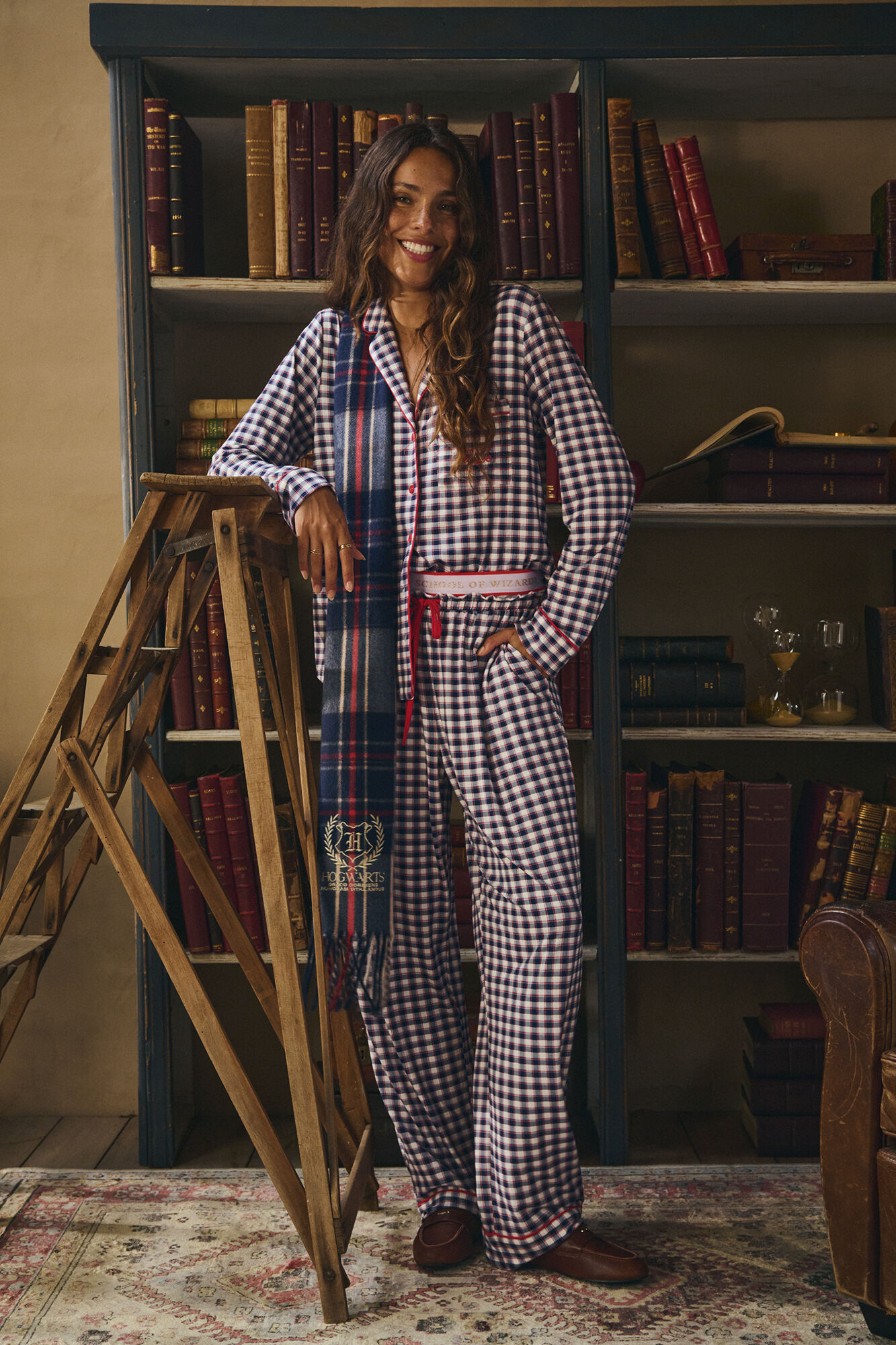 Women'secret Long classic pyjamas in soft checked jersey-knit