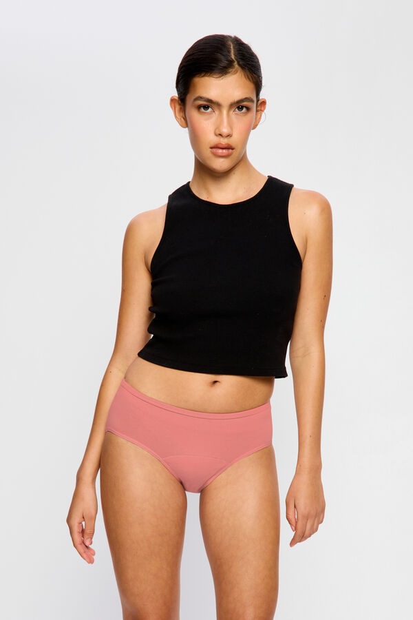 Modibodi Cueca Menstrual de Algod&atilde;o Org&acirc;nico Fluxo Abundante Roxo rosa